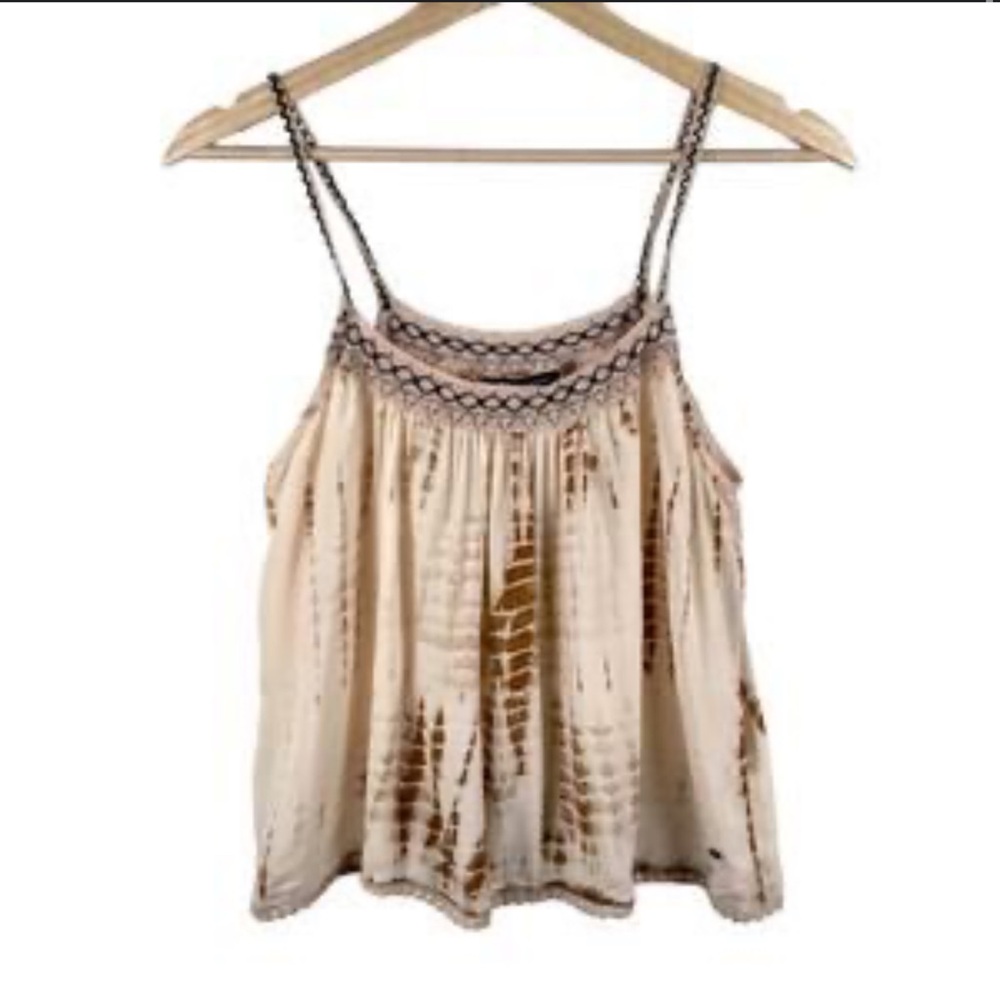American Eagle Outfitters Cream and Brown Camisole
